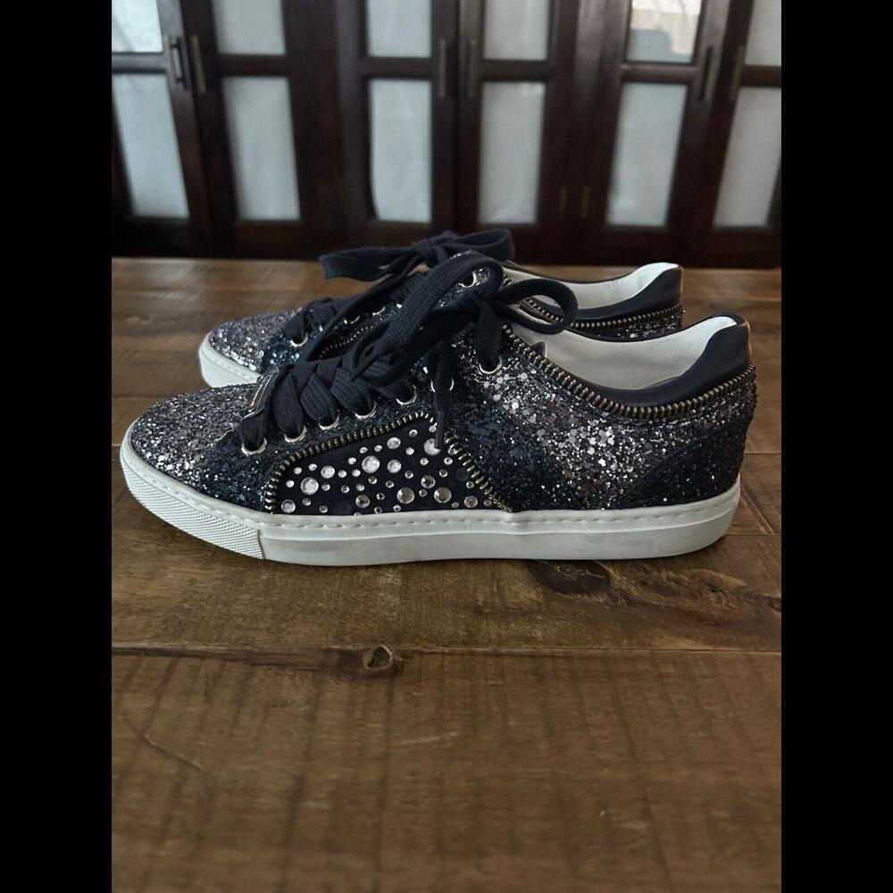 Alessandro Dell’ Acqua Sneakers Women’s Glitter Rhinestone Size 7 Whimsical